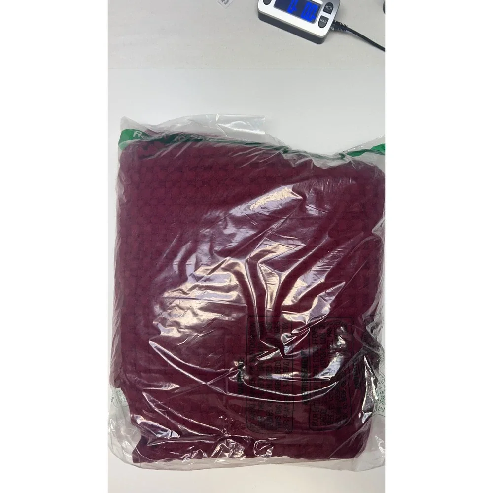Utopia Waffle Blanket Queen Burgundy 100% Cotton Soft Breathable New